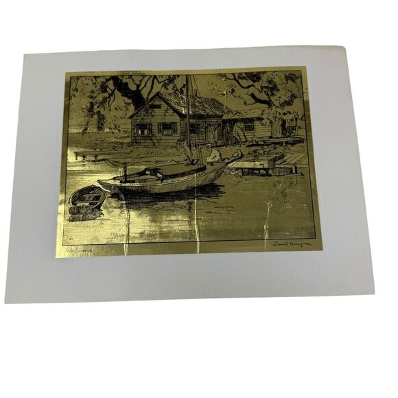 Lionel Barrymore Collectors Portfolio Of 4 Gold-Etch Prints Vintage - Picture 5 of 8